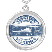 Retro Aviation Art Necklace