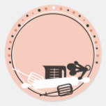 Retro baking utensils from my kitchen bakery stick round sticker