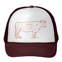 Retro Beef Cuts Mesh Hats