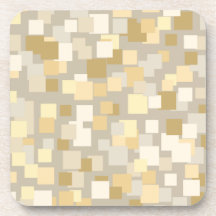 Retro Beige Squares Coasters