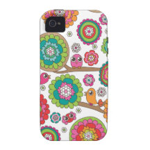 Retro bird pattern illustration Case-Mate iPhone 4 cover