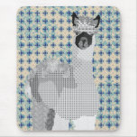 Retro Black & Blue Alpaca Art Mousepad mousepads