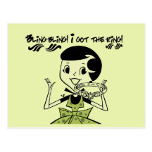 Retro Bling Ring Tshirts and Gifts Post Cards