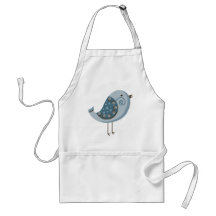 Retro Blue Bird Aprons