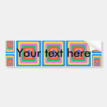 Retro blue yellow and green squares bumper stickers
