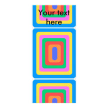 Retro blue yellow and green squares custom rack card