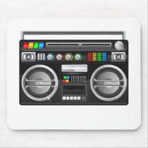 retro boombox ghetto blaster graphic mouse pad