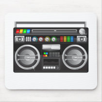 retro boombox ghetto blaster graphic mouse pad