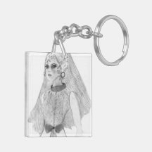 Retro Bride Acrylic Keychain