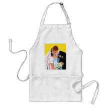Retro Bride and Groom, You May Now Kiss the Bride Apron