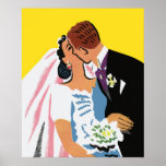 Retro Bride and Groom, You May Now Kiss the Bride Posters