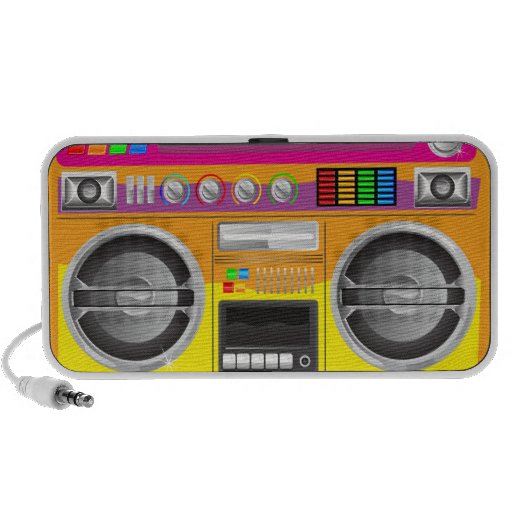 retro bright colours boom box ghetto blaster mp3 speakers