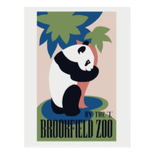Retro Brookfield Zoo panda ad Post Card