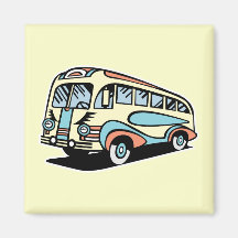 retro bus motor coach magnets