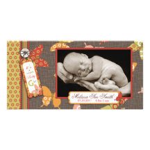Retro Butterflies Photo Card