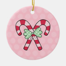 Retro Candy Canes Christmas Ornaments