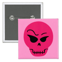 Retro Cartoon Skull Pin