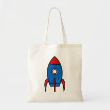 Retro Cartoon Space Rocket Bag