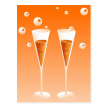 Retro Champagne Postcard