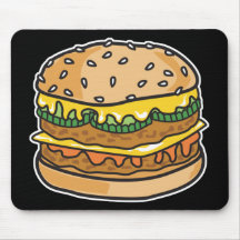 retro cheese hamburger mouse mats