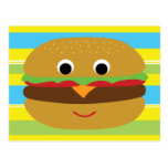Retro Cheeseburger Postcard