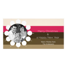 Retro Chic Christmas Photo Greeting Card