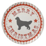 Retro Christmas Golden Retriever Party Plates