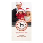 Retro Christmas Greyhound Dog Custom Photo Photo Card Template