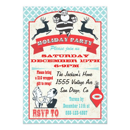 retro christmas holiday cocktail party invitations zazzle retro christmas holiday cocktail party invitations zazzle