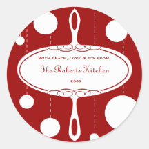Retro Christmas Label Round Sticker