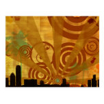retro cityscape postcards