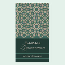 Retro Cogs Forest Green Business Card business cards