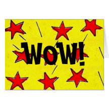 Retro Comix Stars "WOW!" Greeting Cards