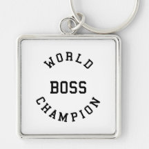Retro Cool Gifts for Bosses : World Champion Boss Keychains
