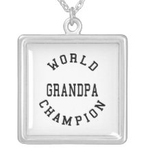 Retro Cool Grandpas Gifts World Champion Grandpa Necklaces