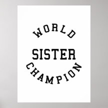 Retro Cool Sisters Gifts World Champion Sister Poster