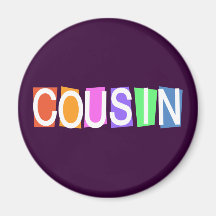 Retro Cousin Fridge Magnet