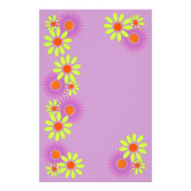 Retro Crazy Daisy Flora Flower Personal Stationery