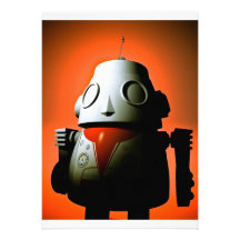 Retro Cropped Toy Robot 01 Invitation