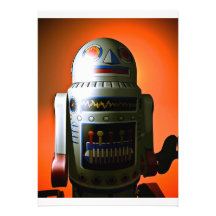 Retro Cropped Toy Robot 02 Invitation