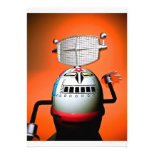 Retro Cropped Toy Robot 03 Invitation