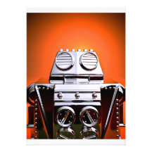Retro Cropped Toy Robot 04 Invitation
