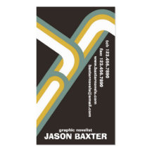 Retro Curves - Style 2 Business Card Template