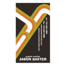 Retro Curves - Style 3 Business Card Templates