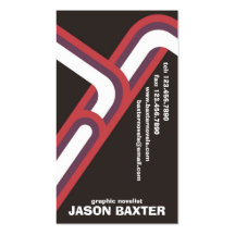 Retro Curves - Style 4 Business Card Template