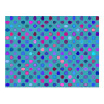 Retro Dots Bright Postcard