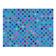 Retro Dots Bright Postcard
