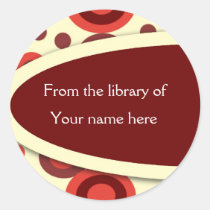 Retro Dots Personalised Bookplates stickers