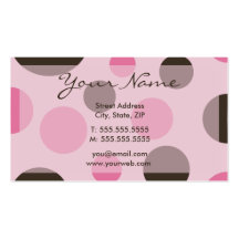 Retro Dots (Pink) Profile Cards Business Card