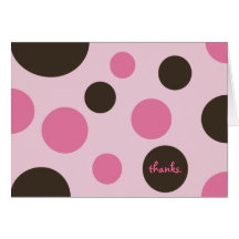 Retro Dots Thank You Card (Blank)